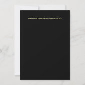 Invitation pour 50e anniversaire Masqué Noir Or (Dos)