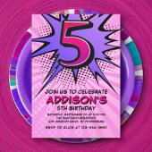 Invitation pour 5e anniversaire de Superhero Girl