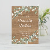 Invitation pour 60 ans – Feuillage rustique | Soix (Debout devant)