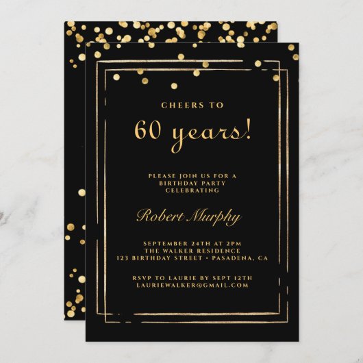 Invitation pour 60 ans, Santé à 60 Ans (Devant / Derrière)