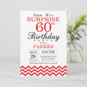 Invitation pour 60 ans surprise Chevron rouge (Debout devant)
