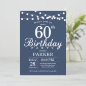 Invitation pour 60e anniversaire Bleu (Debout devant)
