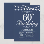 Invitation pour 60e anniversaire Bleu (Devant / Derrière)
