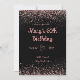 Invitation pour 60e anniversaire – Confettis Paill