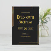Invitation pour 60e anniversaire – Noir & Or | Élé (Debout devant)