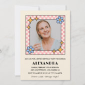 Invitation pour 60e anniversaire Rétro Groovy Fleu (Devant)