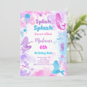 Invitation pour 6ème anniversaire sirène (Debout devant)