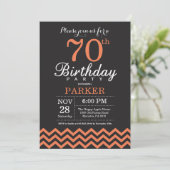 Invitation pour 70e anniversaire Chevron noir et c (Debout devant)
