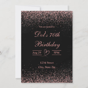 Invitation pour 70e anniversaire – Confettis Paill