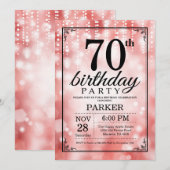 Invitation pour 70e anniversaire Paillettes Rouges (Devant / Derrière)