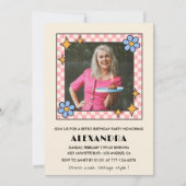 Invitation pour 70e anniversaire Rétro Groovy Fleu (Devant)