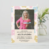 Invitation pour 70e anniversaire Rétro Groovy Flor (Debout devant)