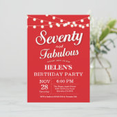 Invitation pour 70e anniversaire rouge fabuleux (Debout devant)