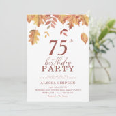 Invitation pour 75e anniversaire avec feuilles d'a (Debout devant)