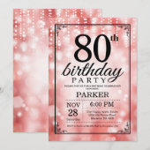 Invitation pour 80e anniversaire avec paillettes r (Devant / Derrière)