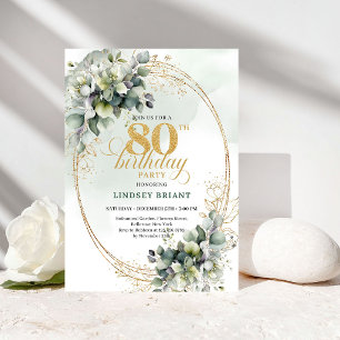 Invitation pour 80e Anniversaire Bohème Botanique