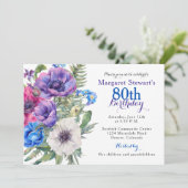 Invitation pour 80e anniversaire Fleur d'anémone c (Debout devant)