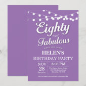 Invitation pour 80e anniversaire Violet Fantastiqu (Devant / Derrière)