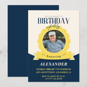 Invitation pour 86e anniversaire Moderne et Chic