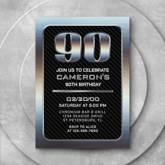 Invitation pour 90e anniversaire masculin