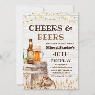Invitation pour adultes pour les 40 ans Cheers and