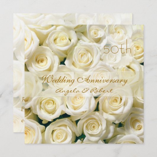 Invitation pour anniversaire de mariage avec des r (Devant / Derrière)