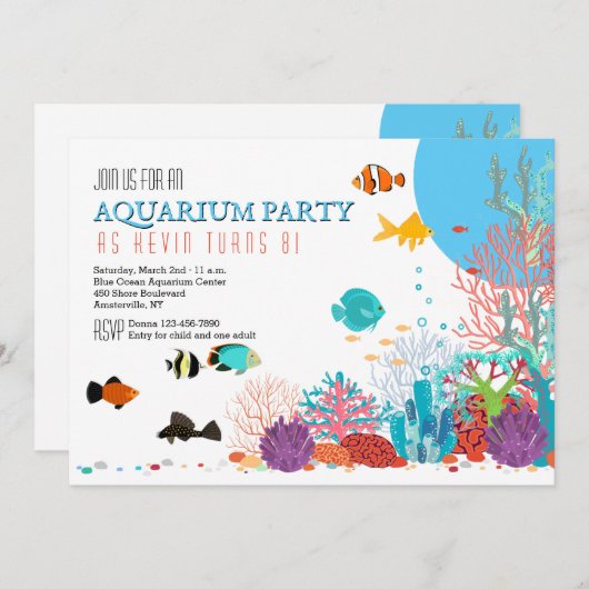 Invitation pour Aquarium (Devant / Derrière)