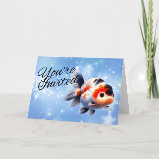 Invitation pour aquarium de poissons rouges fancy (Devant)