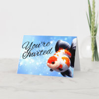Invitation pour aquarium de poissons rouges Oranda