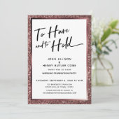 Invitation Pour avoir et garder Réception pailletée de rose d (Debout devant)