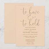 Invitation Pour Avoir Et Maintenir Le Mariage De Peach Soft S (Devant / Derrière)