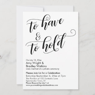 Invitation Pour avoir et pour garder Célébration post-mariage