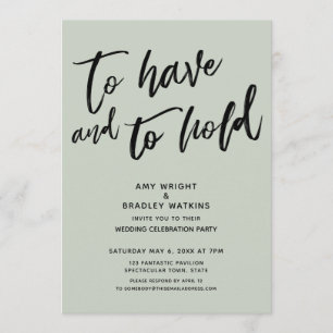 Invitation Pour avoir et pour garder Simple réception de mari