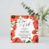 Invitation Pour avoir et tenir des Poppies rouges Réception d (Debout devant)