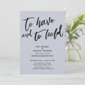 Invitation Pour avoir et tenir écriture à la réception bleue (Debout devant)