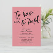 Invitation Pour avoir et tenir écriture manuscrite Réception (Debout devant)