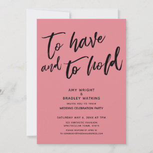 Invitation Pour avoir et tenir écriture manuscrite Réception 