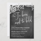 Invitation Pour avoir et tenir la calligraphie Chalkboard & d (Devant)