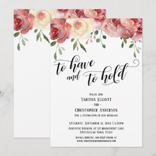 Invitation Pour avoir et tenir le script, Bourgogne, Roses bl