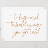 Invitation Pour avoir et tenir rose or mariage couvertures si (Devant / Derrière)