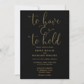 Invitation Pour Avoir Et Tenir Script Noir Et Mariage Or (Devant)