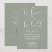 Invitation Pour avoir et tenir un Mariage vert de QR Code Sag (Devant / Derrière)