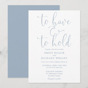 Invitation Pour Avoir Et Tenir Un Script Dusty Mariage Bleu