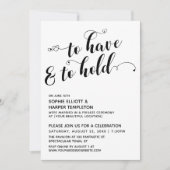 Invitation Pour Avoir Et Tenir Un Script, Réception Coeur Uni (Devant)