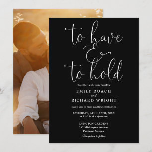 Invitation Pour Avoir Et Tenir Une Photo Mariage Noir Et Blan