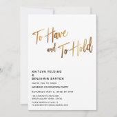 Invitation Pour avoir et tenir une réception d'or moderne (Devant)