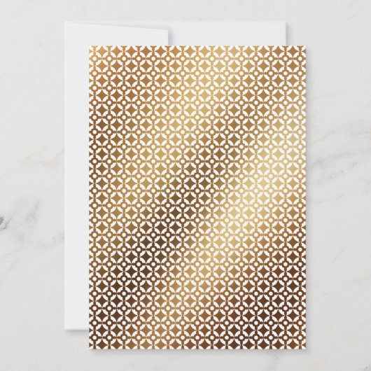 Invitation Pour avoir et tenir une réception d'or moderne (Dos)