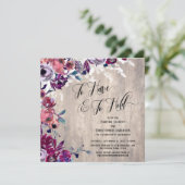 Invitation Pour Avoir & Pour Garder Script Fleurs Gras Lumièr (Debout devant)