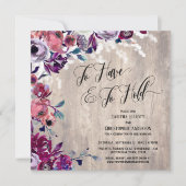 Invitation Pour Avoir & Pour Garder Script Fleurs Gras Lumièr (Devant)