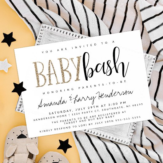 Invitation pour Baby Bash, Shower de bébé pour cou